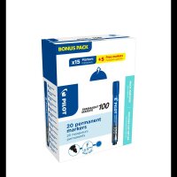 15 + 5 GRATIS: PILOT 100 Permanentmarker blau 1,0 mm, 15...