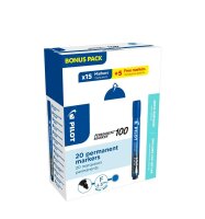 15 + 5 GRATIS: PILOT 100 Permanentmarker blau 1,0 mm, 15...