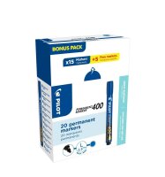 15 + 5 GRATIS: PILOT 400 Permanentmarker blau 1,0 - 4,0...