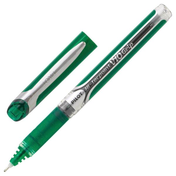 PILOT Hi-Tecpoint Grip V10 Tintenroller grün/transparent 0,7 mm, Schreibfarbe: grün, 1 St.