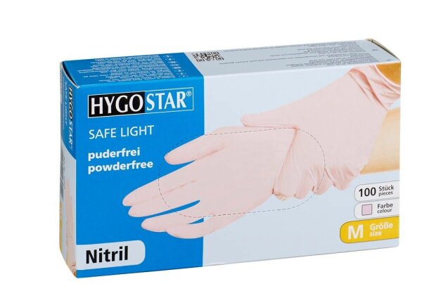 HYGOSTAR unisex Einmalhandschuhe SAFE LIGHT pink Größe M, 100 St.