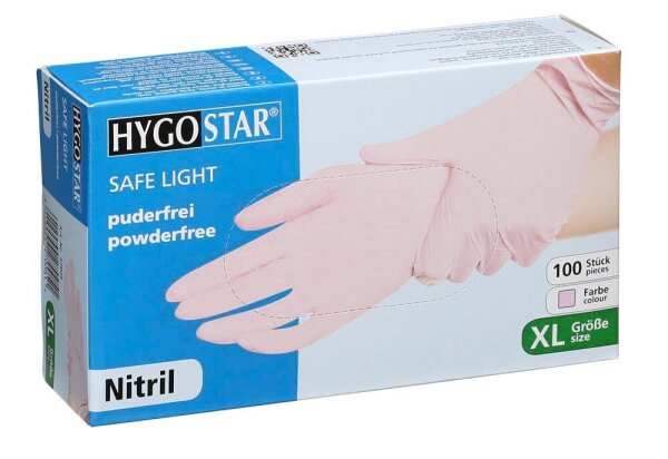 HYGOSTAR unisex Einmalhandschuhe SAFE LIGHT pink Größe XL, 100 St.