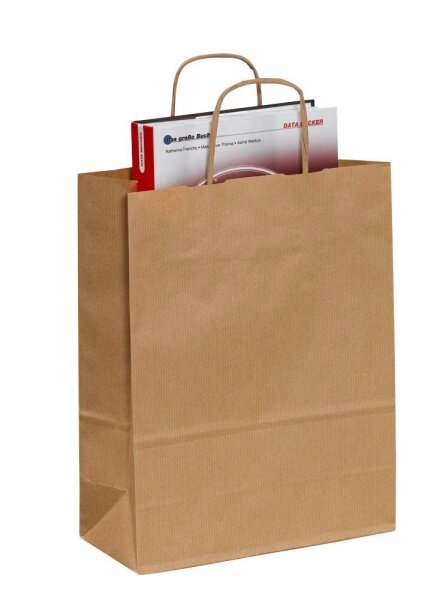 VP Papier-Tragetaschen Toptwist braun 24,0 x 31,0 cm, 50 St.