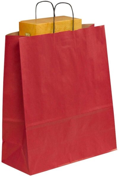 VP Papier-Tragetaschen Toptwist rot 40,0 x 45,0 cm, 50 St.
