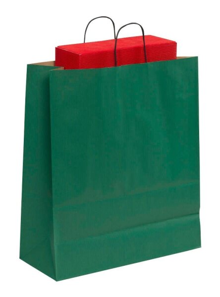 VP Papier-Tragetaschen Toptwist grün 40,0 x 45,0 cm, 50 St.