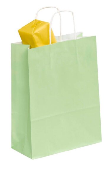 VP Papier-Tragetaschen Toptwist hellgrün 24,0 x 31,0 cm, 50 St.
