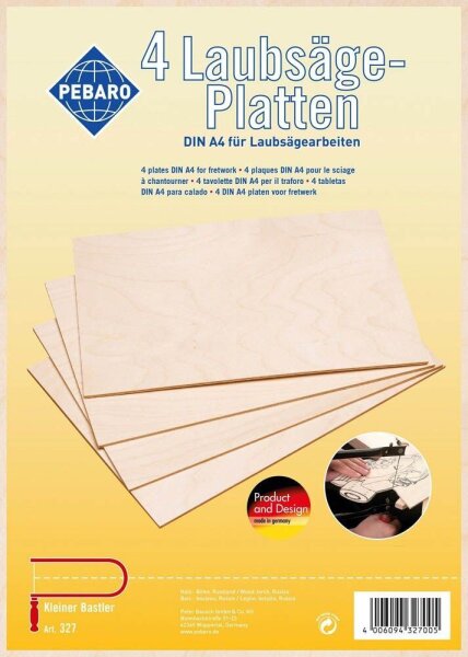 PEBARO Bastelholz braun DIN A4 Laubsäge-Platten, 1 St.