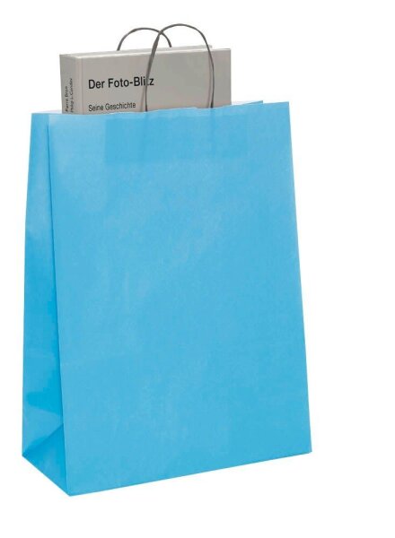 VP Papier-Tragetaschen Toptwist aquamarin 32,0 x 42,0 cm, 50 St.