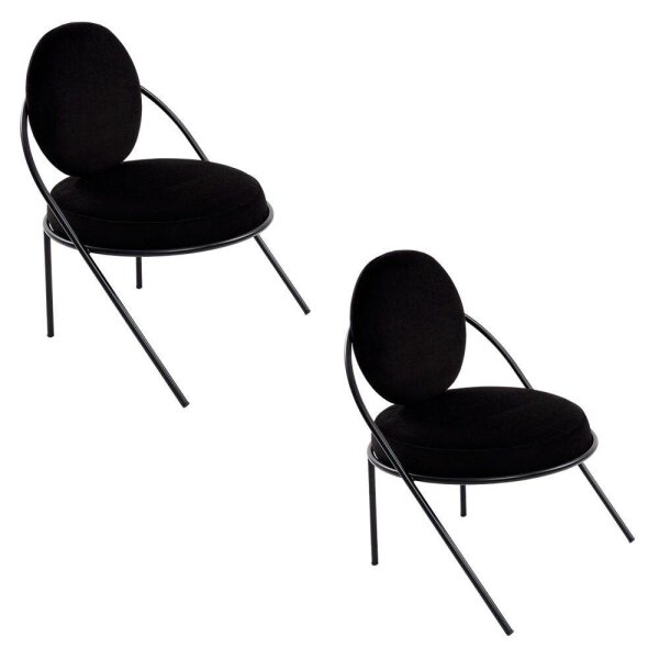 meet powered by PAPERFLOW Sessel SATURNE schwarz Stoff 70,0 x 73,0 x 88,0 cm, 2 St.