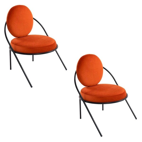 meet powered by PAPERFLOW Sessel SATURNE rost schwarz Stoff 70,0 x 73,0 x 88,0 cm, 2 St.