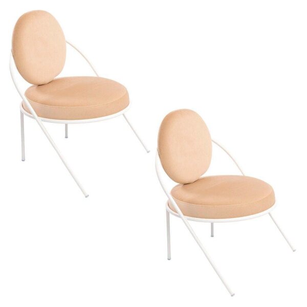 meet powered by PAPERFLOW Sessel SATURNE elfenbein weiß Stoff 70,0 x 73,0 x 88,0 cm, 2 St.