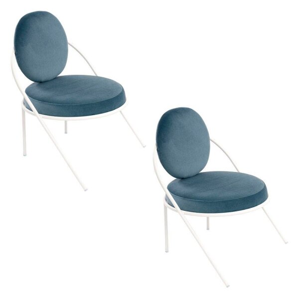 meet powered by PAPERFLOW Sessel SATURNE blau weiß Stoff 70,0 x 73,0 x 88,0 cm, 2 St.