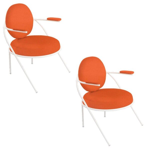 meet powered by PAPERFLOW Sessel SATURNE rost weiß Kunstleder 70,0 x 73,0 x 88,0 cm, 2 St.