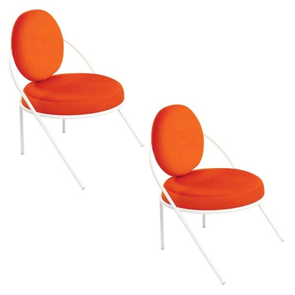 meet powered by PAPERFLOW Sessel SATURNE rost weiß Stoff 70,0 x 73,0 x 88,0 cm, 2 St.