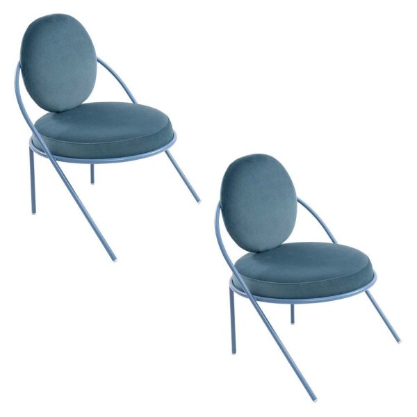 meet powered by PAPERFLOW Sessel SATURNE blau Stoff 70,0 x 73,0 x 88,0 cm, 2 St.