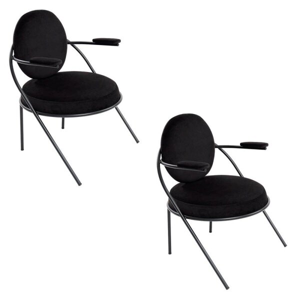 meet powered by PAPERFLOW Sessel SATURNE schwarz Stoff 70,0 x 73,0 x 88,0 cm, 2 St.