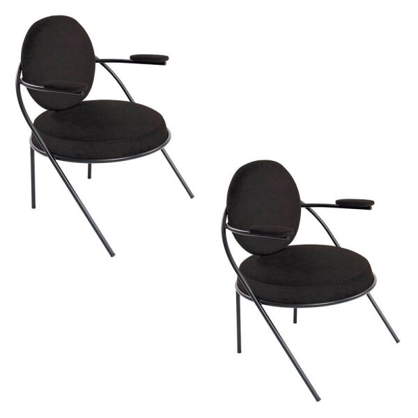 meet powered by PAPERFLOW Sessel SATURNE schwarz Kunstleder 70,0 x 73,0 x 88,0 cm, 2 St.
