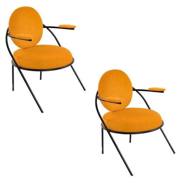 meet powered by PAPERFLOW Sessel SATURNE safran schwarz Kunstleder 70,0 x 73,0 x 88,0 cm, 2 St.
