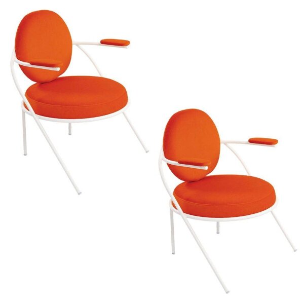 meet powered by PAPERFLOW Sessel SATURNE rost weiß Stoff 70,0 x 73,0 x 88,0 cm, 2 St.