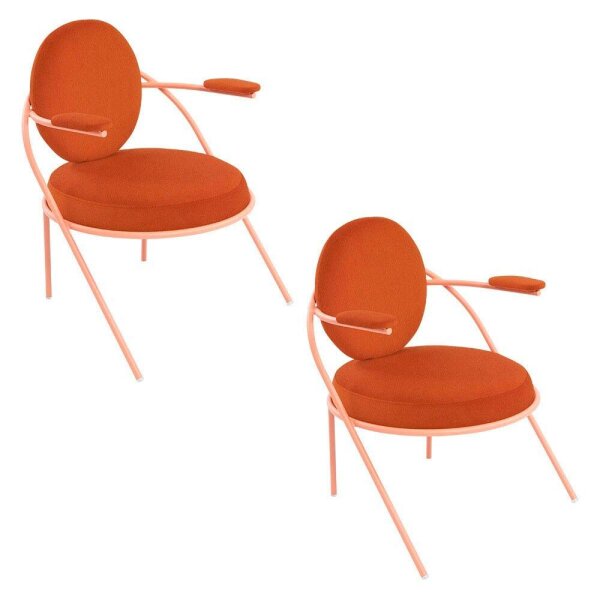 meet powered by PAPERFLOW Sessel SATURNE rost rosa Kunstleder 70,0 x 73,0 x 88,0 cm, 2 St.