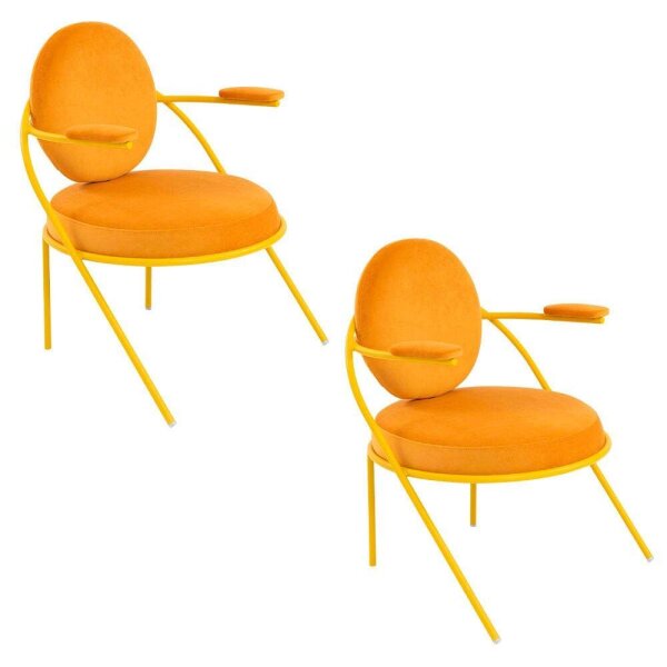 meet powered by PAPERFLOW Sessel SATURNE safran Stoff 70,0 x 73,0 x 88,0 cm, 2 St.