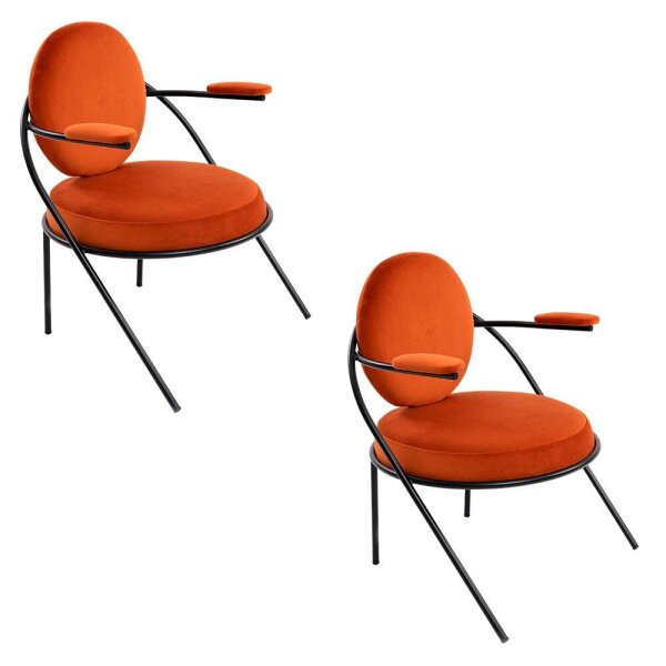 meet powered by PAPERFLOW Sessel SATURNE rost schwarz Stoff 70,0 x 73,0 x 88,0 cm, 2 St.