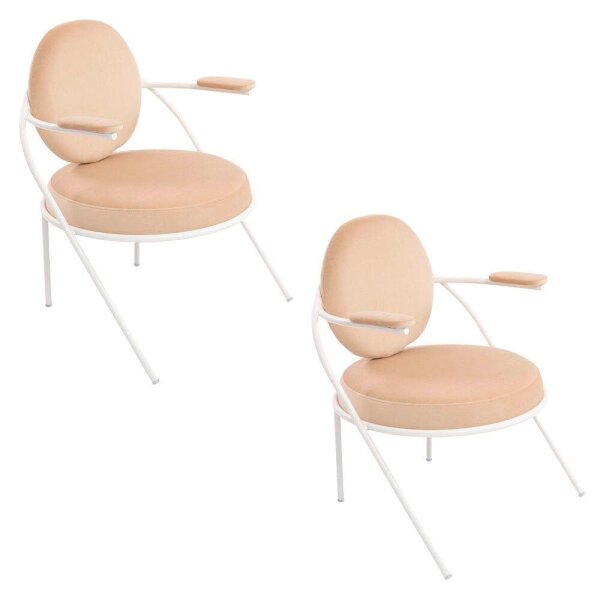 meet powered by PAPERFLOW Sessel SATURNE elfenbein weiß Stoff 70,0 x 73,0 x 88,0 cm, 2 St.