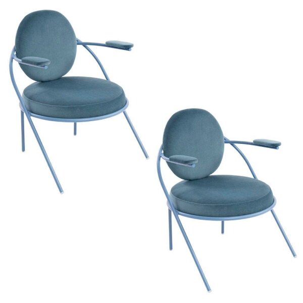 meet powered by PAPERFLOW Sessel SATURNE blau Stoff 70,0 x 73,0 x 88,0 cm, 2 St.