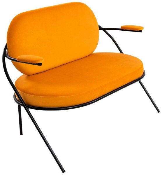 meet powered by PAPERFLOW 2-Sitzer Sofa SATURNE safran schwarz Stoff 118,0 x 73,0 x 88,0 cm, 1 St.