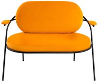 meet powered by PAPERFLOW 2-Sitzer Sofa SATURNE safran schwarz Stoff 118,0 x 73,0 x 88,0 cm, 1 St.