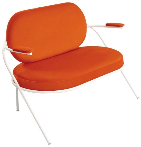 meet powered by PAPERFLOW 2-Sitzer Sofa SATURNE rost weiß Stoff 118,0 x 73,0 x 88,0 cm, 1 St.