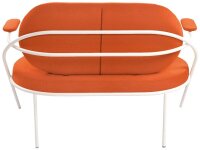 meet powered by PAPERFLOW 2-Sitzer Sofa SATURNE rost weiß Kunstleder 118,0 x 73,0 x 88,0 cm, 1 St.