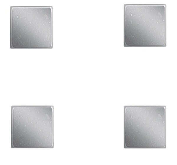 Zeller Magnete silber, Metall 1,0 x 1,0 x 0,99 cm, 4 St.