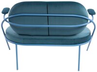 meet powered by PAPERFLOW 2-Sitzer Sofa SATURNE blau Stoff 118,0 x 73,0 x 88,0 cm, 1 St.