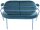 meet powered by PAPERFLOW 2-Sitzer Sofa SATURNE blau Stoff 118,0 x 73,0 x 88,0 cm, 1 St.