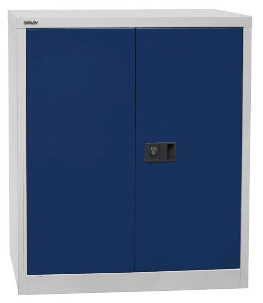 BISLEY Stahlschrank Universal E402A01505 lichtgrau, oxofordblau 1 Fachboden 91,4 x 40,0 x 100,0 cm, aufgebaut, 1 St.