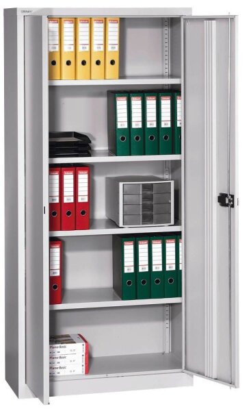 BISLEY Stahlschrank Universal E782A0445645 lichtgrau 4 Fachböden 91,4 x 40,0 x 195,0 cm, aufgebaut, 1 St.