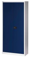 BISLEY Stahlschrank Universal E782A04505 lichtgrau, oxofordblau 4 Fachböden 91,4 x 40,0 x 195,0 cm, aufgebaut, 1 St.