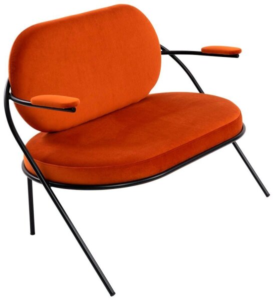 meet powered by PAPERFLOW 2-Sitzer Sofa SATURNE rost schwarz Stoff 118,0 x 73,0 x 88,0 cm, 1 St.
