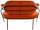 meet powered by PAPERFLOW 2-Sitzer Sofa SATURNE rost schwarz Stoff 118,0 x 73,0 x 88,0 cm, 1 St.