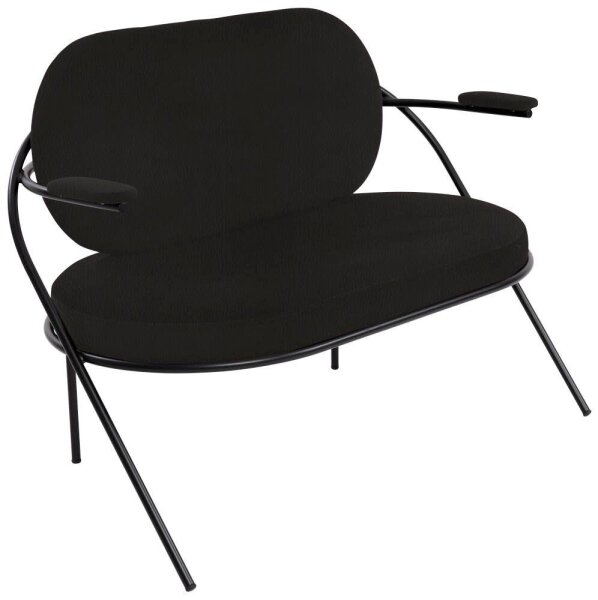 meet powered by PAPERFLOW 2-Sitzer Sofa SATURNE schwarz Kunstleder 118,0 x 73,0 x 88,0 cm, 1 St.
