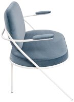 meet powered by PAPERFLOW 2-Sitzer Sofa SATURNE blau weiß Stoff 118,0 x 73,0 x 88,0 cm, 1 St.
