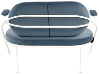 meet powered by PAPERFLOW 2-Sitzer Sofa SATURNE blau weiß Stoff 118,0 x 73,0 x 88,0 cm, 1 St.