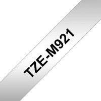 brother Schriftband TZe-M921 TZEM921, 9 mm, schwarz auf silber, 1 St.