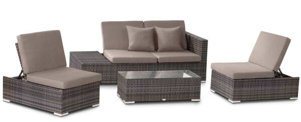 Garden Pleasure Loungegruppe Alcudia, grau Kunststoff, Metall, 10-teilig