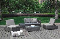 Garden Pleasure Loungegruppe Alcudia, grau Kunststoff, Metall, 10-teilig