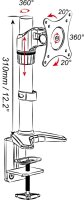 JENIMAGE Monitor-Halterung 110 TK JI-ME110TK schwarz für 1 Monitor, Tischklemme