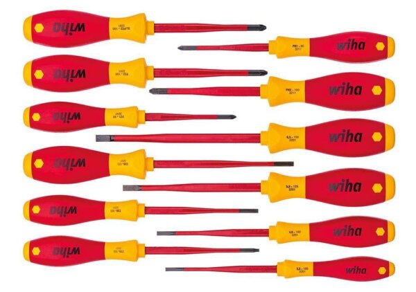 Wiha Schraubendreher-Set SoftFinish® electric slimFix gemischt 41003 12-teilig