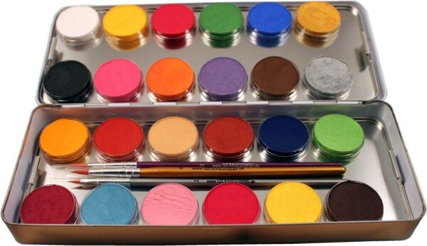 EULENSPIEGEL™ Metall Palette Kinderschmink-Set farbsortiert, 1 Set