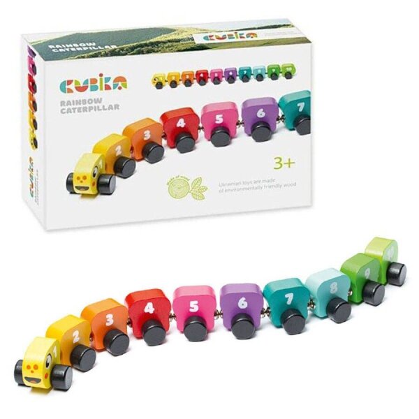 CUBiKA Regenbogenraupe Lernspielzeug, 1 St.